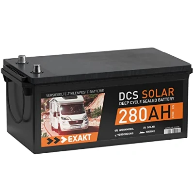 Abbildung von Solarbatterie 12V 280Ah EXAKT DCS Wohnmobil Versorgung Boot Solar Batterie