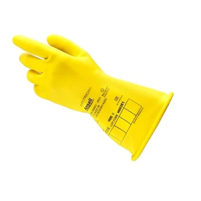 Abbildung von Ansell ActivArmr Elektriker Schutzhandschuhe, Elektroschutz Klass 0 (1000V), Elektrisch Isolierende Gummihandschuhe, Professionelle Arbeitshandschuhe 28cm, Gelb, Größe L (1 Paar)