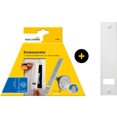 Abbildung von SCHELLENBERG Einlass Gurtwickler Unterputz, inkl. Abdeckplatte weiß, Set, 1 tlg., 21,5 cm Lochabstand für das Rollladensystem Maxi