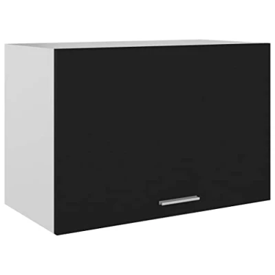 Abbildung von vidaXL Hängeschrank 1 Regalboden Küche Schrank Einbauküche Küchenzeile Küchenmöbel Oberschrank Küchenschrank Schwarz 60x31x40cm Holzwerkstoff