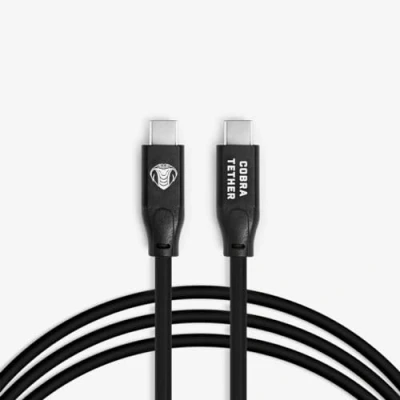 Abbildung von Cobra Tether USB C auf Kabel 5m Schwarz Gerade