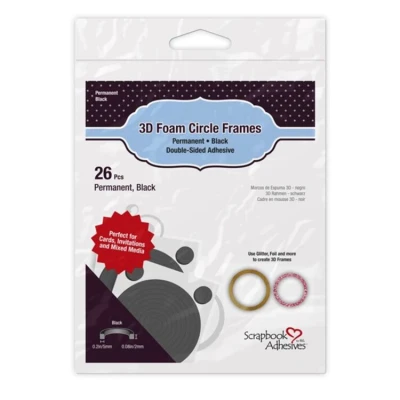 Abbildung von Scrapbook Adhesives 01406 10 3D Foam Circle Frames, Black, Einheitsgröße