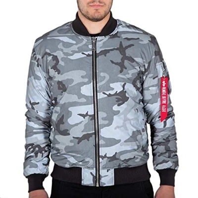 Abbildung von Alpha Industries Bomberjacke, Herren, Größe: Large, Black camo