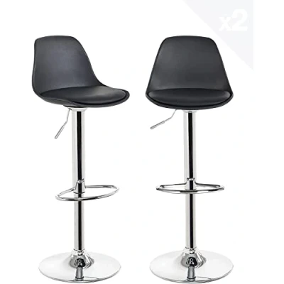 Abbildung von LANTUS 2 Barhocker 2er Set Gepolsterter Drehhocker mit Luftheber Design, Kunstleder Barstuhl Lehne Küchen, Höhenverstellbar