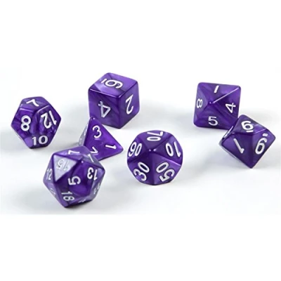 Abbildung von SHIBBY Spielesammlung 7 polyedrische DND Würfel für Rollen und Tabletopspielemit Beutel