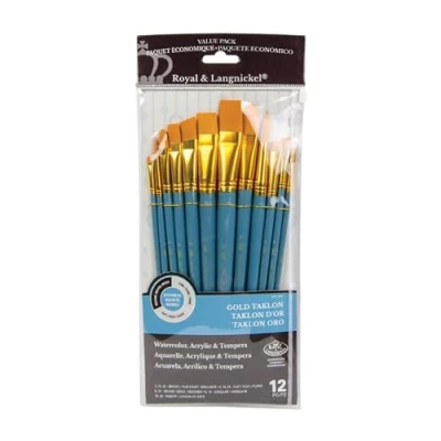 Abbildung von Royal &amp; Langnickel RSET 9305 Medium Gold Taklon 12 teiliges Pinsel Set gemischt