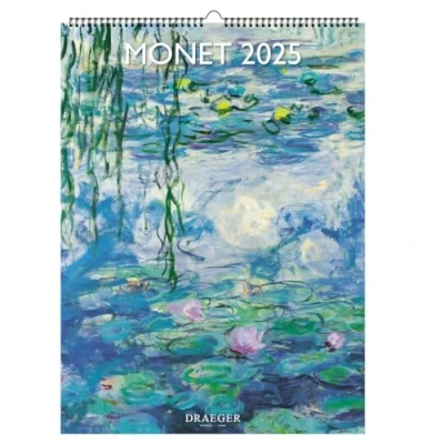 Abbildung von Draeger Paris Wandkalender, dekorativ, 29 x 39 cm, 2025, 7 Sprachen, Januar bis Dezember 12 Fotos in verschiedenen Themen erhältlich, Monet, Wandplaner, abnehmbares Foto