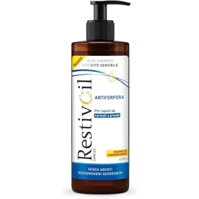 Abbildung von RestivOil Complex Anti Schuppen Shampoo für normales bis fettiges Haar mit antiseborrhoischer Wirkung und Juckreiz, 400 ml