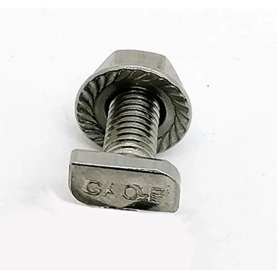 Abbildung von GAO Flora 30 Hammerkopfschrauben M6x12 Edelstahl mit Flanschmutter für Gewächshäuser