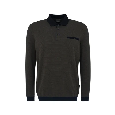 Abbildung von bugatti MIT Strukturkragen Poloshirt, Herren, Größe: XXL, Oliv