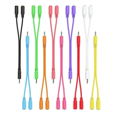 Abbildung von ExcelValley Mono Splitter Y Patchkabel TS 3,5mm 1/8&quot; Eurorack Synth Synthesizer [10 Pack]