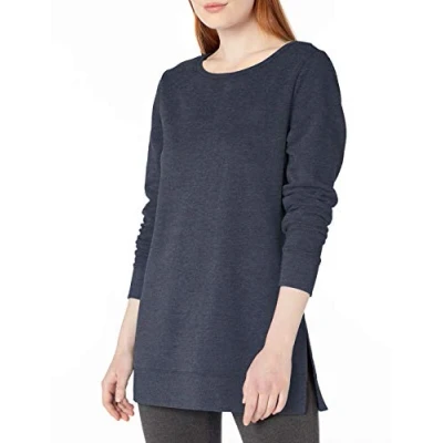 Abbildung von Amazon Essentials Damen Tunika Sweatshirt aus Fleece mit offenem Ausschnitt, Marineblau Heidekraut, S