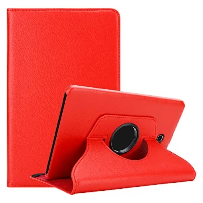 Abbildung von Cadorabo Hülle kompatibel mit Samsung Galaxy Tab A 2016 (10.1 Zoll) Tablethülle ohne Auto Wake Up aus Kunst Leder Flip Klappbare Stoßfeste Cover für Tasche in Rot