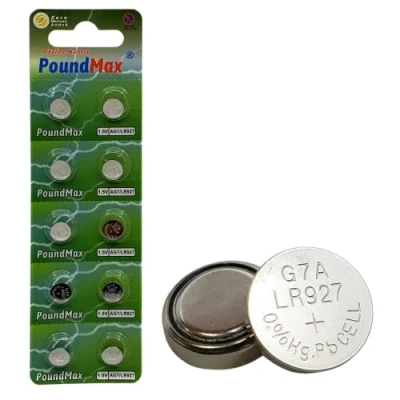 Abbildung von 10x AG7 (LR57, LR927, 395) 1,5V Poundmax Alkaline Knopfzellen Batterien 1x 10er Packung