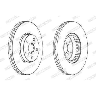 Abbildung von FERODO PREMIER DDF1575C Bremsscheibe 276 25 5 Belüftet beschichtet ohne Schrauben TOYOTA: Celica VI Coupe, Avensis I Kombi, Liftback