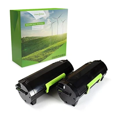 Abbildung von Green2Print Hochleistungstoner Doppelpack, 2 Kartuschen 2X 5000 Seiten ersetzt Lexmark 51B00A0, 51B2000 passend für MS317DN, MS417DN, MS517DN, MS617DN, MX317DN, MX417DN, MX517DE, MX617DE