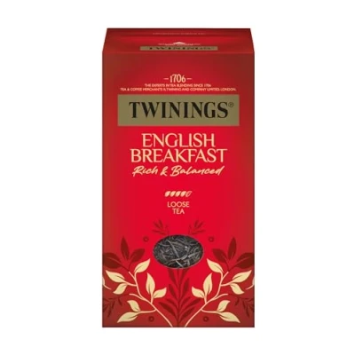 Abbildung von Twinings ENGLISH BREAKFAST Schwarzer Tee lose in der Dose kräftiger Schwarztee aus hochwertigen Teeblättern, gepflückt Sri Lankas &amp; Indiens besten Teegärten (200g)