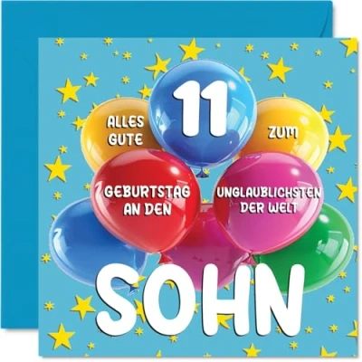 Abbildung von Stuff4 11. Geburtstagskarte Sohn Unglaublichsten der Welt Geburtstagskarten für 11 Jahre von Papa Mama, 145mm Geburtstag Glückwunschkarten