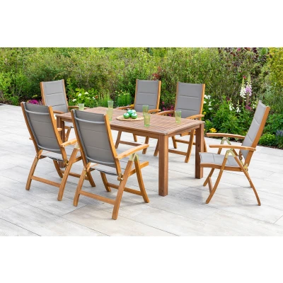Abbildung von MERXX Garten Essgruppe &quot;Acapulco&quot;, (7 tlg.), 6 Klappsessel mit Tisch