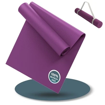 Abbildung von LILENO SPORTS Yoga Matte Beere (180x60cm) Sport und Yogamatte extra rutschfest in 4 mm Dicke Gymnastikmatte Fitnessmatte für Workout Sportmatte Zuhause