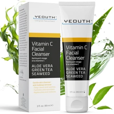 Abbildung von YEOUTH Vitamin C Gesichtsreinigung Gel mit Aloe Vera, Feuchtigkeitsspendend Cleanser Gesicht, Täglich Sanft Face Cleanser, Reinigungsgel Gesicht Makeup Entferner 89ml