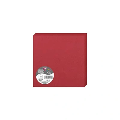 Abbildung von Clairefontaine 2145C Packung (mit 25 Doppelkarten Pollen, Gefaltet, 160 x 160mm) 210g, Kirschrot