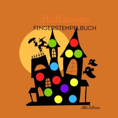 Abbildung von Mein Halloween Fingerstempelbuch ab 2 Jahren : Fingerstempeln, Malen und Basteln. Das große Fingerstempl Bastelbuch für Jungen Mädchen Fingerfarben Stempelbuch