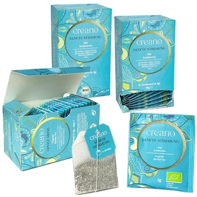 Abbildung von Creano BIO Tee SANFTE STIMMUNG, Kräuterteemischung, Teebeutel 3er Pack (3x 20 Beutel)