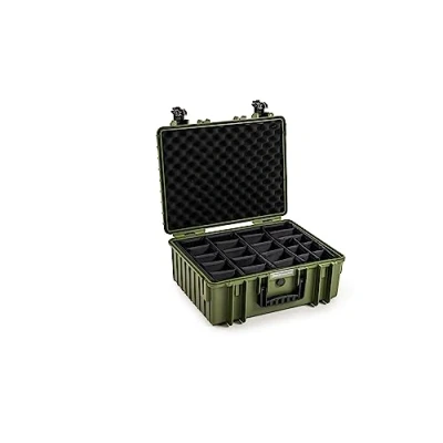Abbildung von B&amp;W International Transportkoffer Outdoor Typ 6000 Bronze Grün mit Variabler Facheinteilung wasserdicht nach IP67 Zertifizierung, staubdicht, bruchsicher und unverwüstlich