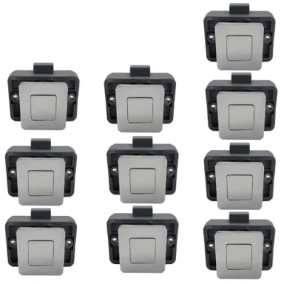Abbildung von MTSmart RV Metall Druckknopf Schrank Schlösser, Quadratischer Schlösser für Wohnmobile, Wohnwagen, Boote, Yachten, Marine,Wohnmobile Schlüssellose (Chrom 10PC)