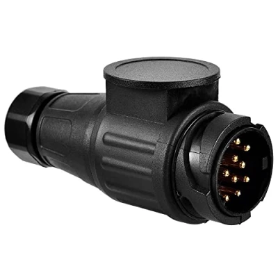 Abbildung von Hsthe Sea 13 poliger Stecker, universal für Anhänger Stromversorgung, Schraubkontakt nach ISO 11446, 12 V Hänger Systeme, mit Dichtung, Steckanschluss PIN, Stecker Pol