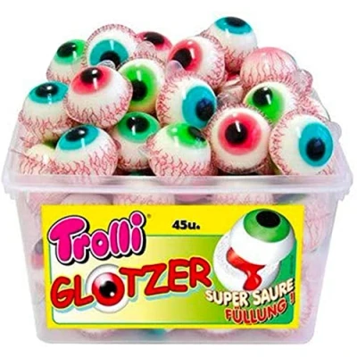 Abbildung von Pop Eye Gefülltes Auge Halloween TROLLI Behälter 45 Einheiten