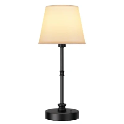 Abbildung von EppieBasic LED Tischlampe Kabellos, Nachttischlampe Touch Dimmbar, 5200mAh Tischleuchte Akku, Stufenlos 2700K Warme Lichtfarbe Kleine Lampe für Wohnzimmer Schlafzimmer Badezimmer Schwarz