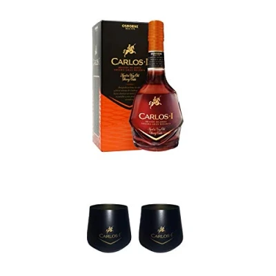 Abbildung von Carlos I Gran Reserva 12 Jahre Spanien 0,7 Liter + Glas schwarz