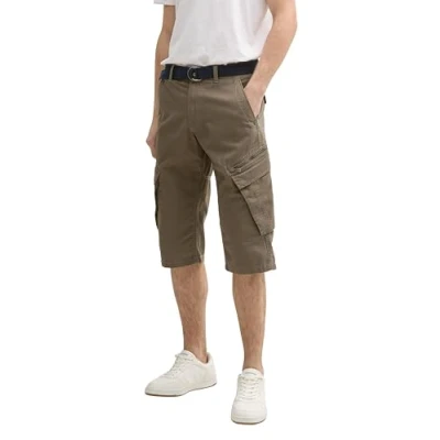 Abbildung von TOM TAILOR Herren 1044708 Bermuda Shorts, 37403 Olive Mesh Print, 30