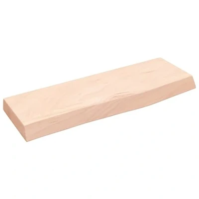 Abbildung von vidaXL Wandregal, Holzregal Regal Handgefertigt mit Baumkante, Wandboard Regalbrett Deko, Bücherregal Hängeregal, 60x20x4cm Massivholz Eiche Unbehandelt
