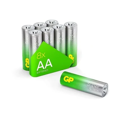 Abbildung von GP Super Alkaline Batterien AA Mignon, LR06, 1,5V, 8 Stück, ideal für Die Stromversorgung von Geräten des täglichen Bedarfs Neue G TECH Technologie