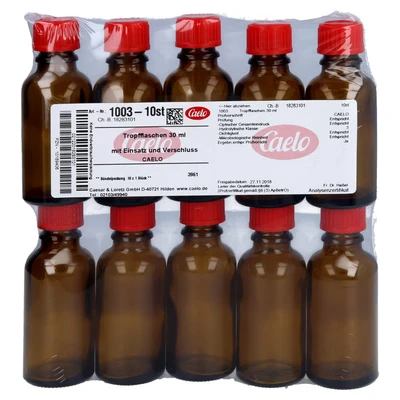 Abbildung von Tropfflasche 30 ml braun m.Einsatz+Versc 10 St