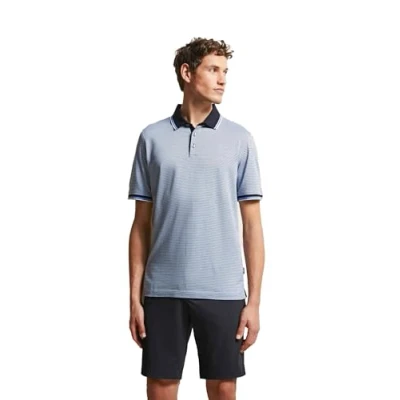 Abbildung von bugatti MIT 3TONEDESSIN Poloshirt, Herren, Größe: Large, Hellblau