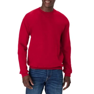 Abbildung von Hanes Herren Sweatshirt aus Baumwolle, schwer, Rundhalsausschnitt, dunkelrot, Large