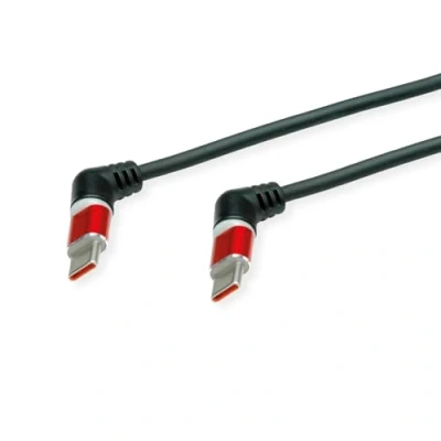 Abbildung von ROLINE USB 2.0 Kabel, Typ C C, ST/ST, 360 Rotation, schwarz/rot, 1 m