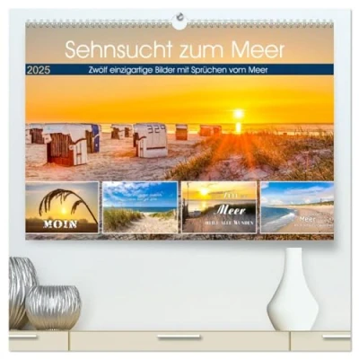 Abbildung von Sehnsucht zum Meer (hochwertiger Premium Wandkalender 2025 DIN A2 quer), Kunstdruck in Hochglanz