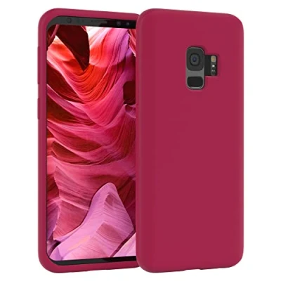 Abbildung von EAZY CASE Premium Silikon Handyhülle kompatibel mit Samsung Galaxy S9, Slimcover Kameraschutz und Innenfutter, Silikonhülle, Schutzhülle, Bumper, Handy Case, Hülle, Softcase, Beere