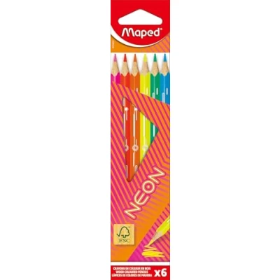 Abbildung von Maped 6 Buntstifte Neon Ausmalung Effekt Box mit Neonstiften
