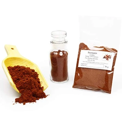 Abbildung von Sternanis gemahlen, Star Anise, Weihnachtsgewürze, Backzutaten, Einlegegewürz glutenfrei, 30g