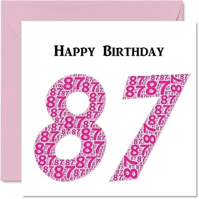 Abbildung von lustige Geburtstagskarte zum 87. Geburtstag für Frau Shapecloud Happy Birthday Karte Vater, Mutter, Großvater, Oma, Onkel, Tante, 145 mm x Grußkarten,