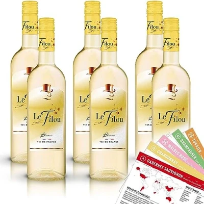 Abbildung von 6 Flaschen Saint Clair Sauvignon Blanc Weisswein, trocken, sortenreines Weinpaket + VINOX Weinkarten (6x0,75 l)