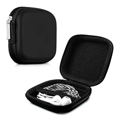 Abbildung von kwmobile in Ear Kopfhörer Tasche Headphones Schutztasche Earphones Etui Case Cover Hülle für Schwarz