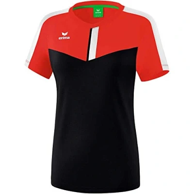 Abbildung von Erima Damen Squad Funktions T Shirt, Rot/Schwarz/Weiß, 40