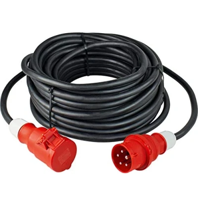 Abbildung von as Schwabe Starkstrom Verlängerungskabel 1,6 m H07RN F 5G4 400V/32A/ca. 22kW Verlängerungsleitung Baustelle 5 polige, robuste CEE Verlängerung für Außenbereich IP44 Made in Germany, 61097